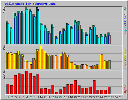 Daily usage for February 2026