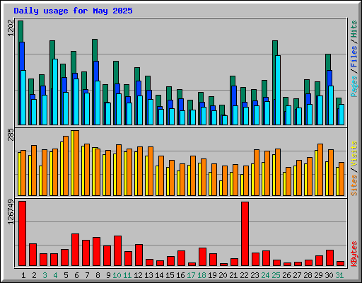 Daily usage for May 2025
